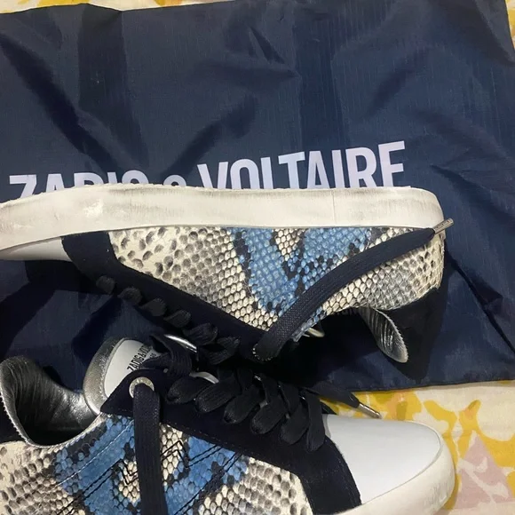 Zadig & Voltaire Blue Python Sneakers - Picture 3 of 7